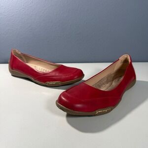 Array Womens Red Slip On Ballet Flats Comfort Walking Shoes 10N 1301991